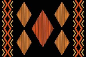étnico ikat tecido padronizar geométrico estilo.africano ikat bordado étnico oriental padronizar Preto fundo. abstrato, vetor, ilustração.textura, roupas, moldura, decoração, motivo. vetor