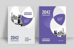 modelo de design de capa de livro de negócios de fundo de cidade vetor