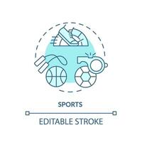 2d editável azul Esportes ícone, monocromático isolado vetor, fino linha ilustração representando extracurricular Atividades. vetor