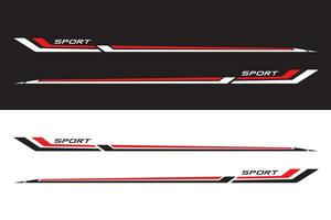 embrulho Projeto para carro vetores. Esportes listras, carro adesivos Preto cor. corrida decalques para afinação 20240102 vetor