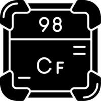 californium glifo ícone vetor