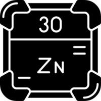 zinco glifo ícone vetor