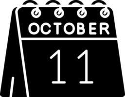 11º do Outubro glifo ícone vetor