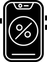 ícone de glifo de porcentagem vetor