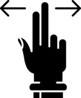 dois dedos horizontal rolagem glifo ícone vetor