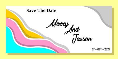 conjunto de convite de casamento com belas cores, arquivo eps. vetor