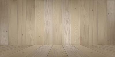 fundo de espaço de quarto de madeira com piso de madeira de perspectiva. vetor. vetor