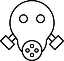 ícone de linha de máscara de gás vetor