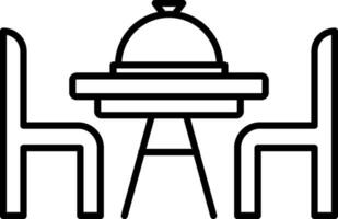 ícone de linha de mesa de jantar vetor