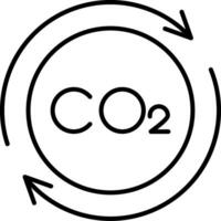 carbono ciclo linha ícone vetor