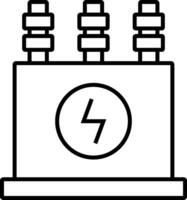 ícone da linha do transformador de energia vetor