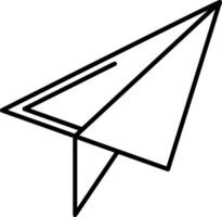 ícone de linha de avião de papel vetor