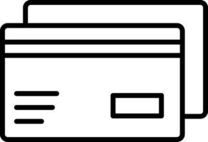 ícone de linha de cartão de crédito vetor