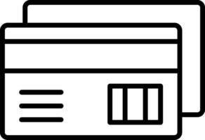 ícone de linha de pagamento com cartão de crédito vetor