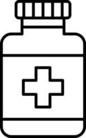 ícone de linha de frasco de remédio vetor