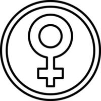 ícone de linha de símbolo feminino vetor
