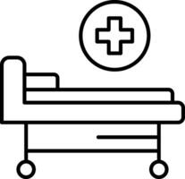 ícone de linha de cama de hospital vetor