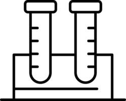 ícone de linha de tubos de ensaio vetor