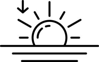 ícone da linha do pôr do sol vetor