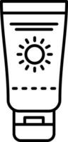 ícone da linha de protetor solar vetor