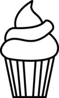 ícone de linha de cupcake vetor