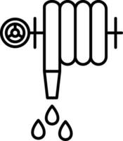 ícone de linha de mangueira de água vetor