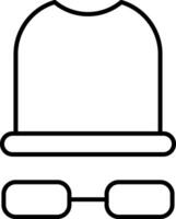 ícone de linha de chapéu branco vetor