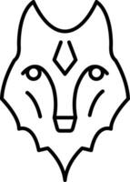 ícone de linha de lobo vetor