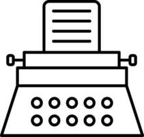ícone de linha de máquina de escrever vetor