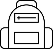 ícone de linha de mochila escolar vetor