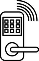 ícone de linha de porta inteligente vetor