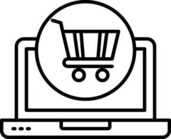 ícone de linha de compras online vetor