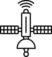 ícone de linha de satélite vetor