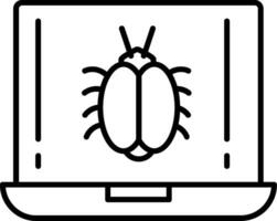 ícone de linha de bug vetor