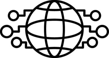 ícone da linha do mundo vetor