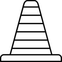 ícone de linha de cone de tráfego vetor