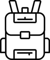 ícone de linha de mochila vetor