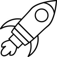 ícone de linha de foguete vetor