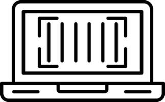 ícone de linha de código de barras vetor