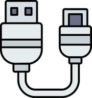 USB linha preenchidas ícone vetor