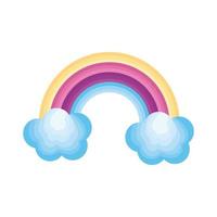 arco-íris com nuvens vetor