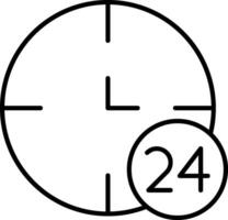 ícone de linha 24 horas vetor