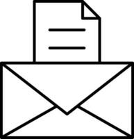 ícone de linha de e-mail vetor