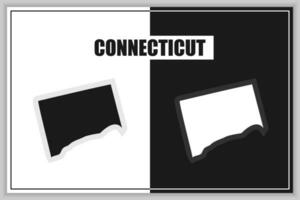 plano estilo mapa do Estado do Connecticut, EUA. Connecticut contorno. vetor ilustração