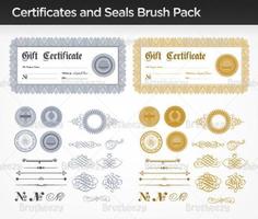 Pacote de vetores de certificados e selos
