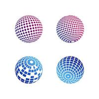 Design de logotipo do globo digital 3D. projeto do símbolo do ícone do vetor do globo