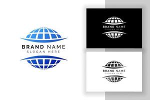 Design de logotipo do globo digital 3D. projeto do símbolo do ícone do vetor do globo