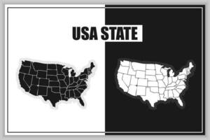 ilustração com Preto EUA Estado para impressão Projeto. silhueta mapa. simples ilustração vetor