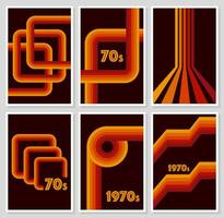 70 s retro desatado arco Iris listras. vetor estoque ilustração.