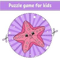 jogo de puzzle para crianças. planilha de desenvolvimento de educação. jogo de aprendizagem para crianças. página de atividades. para criança. enigma para a pré-escola. ilustração em vetor plana simples simples no estilo bonito dos desenhos animados.